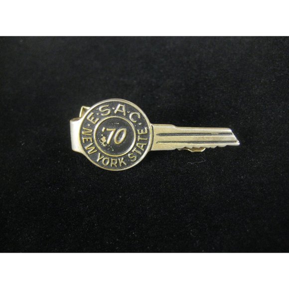 Balfour EASC New York StateTie Clip Bar Goldtone Vintage Art Deco 1.7 inches - Picture 4 of 5